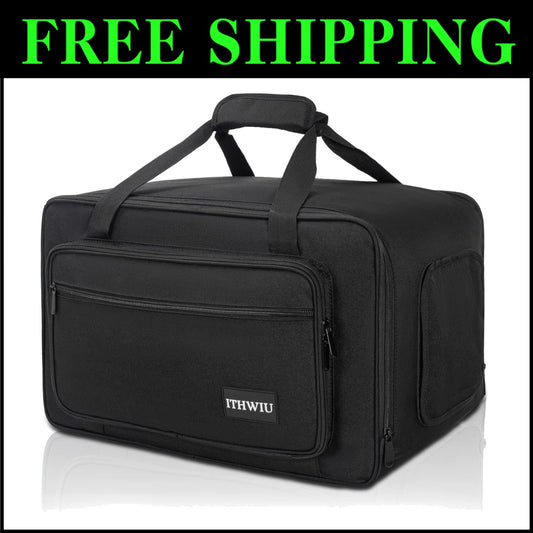 Versatile Padded Speaker Bag for 8" Speakers - Double Zipper & Exterior Pocket