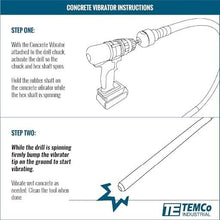 Load image into Gallery viewer, Drill-Powered 5-Foot Concrete Vibrator by TEMCo - Lightweight &amp; Affordable
