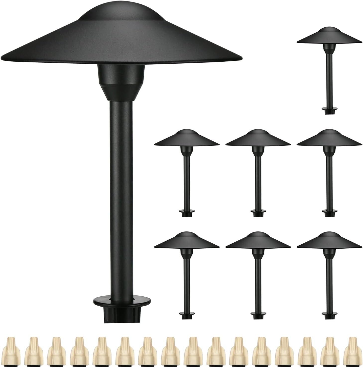 Elegant 12V Black Pathway Lights - 8 Warm White LED Outdoor Landscape Fixtures