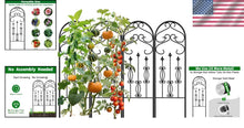 Load image into Gallery viewer, No-Assembly Required Black Metal Garden Trellis - Perfect for Outdoor Spaces