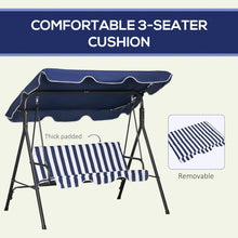 Load image into Gallery viewer, Premium 3-Seat Outdoor Swing Chair - Cushioned &amp; Weather-Resistant with Canopy