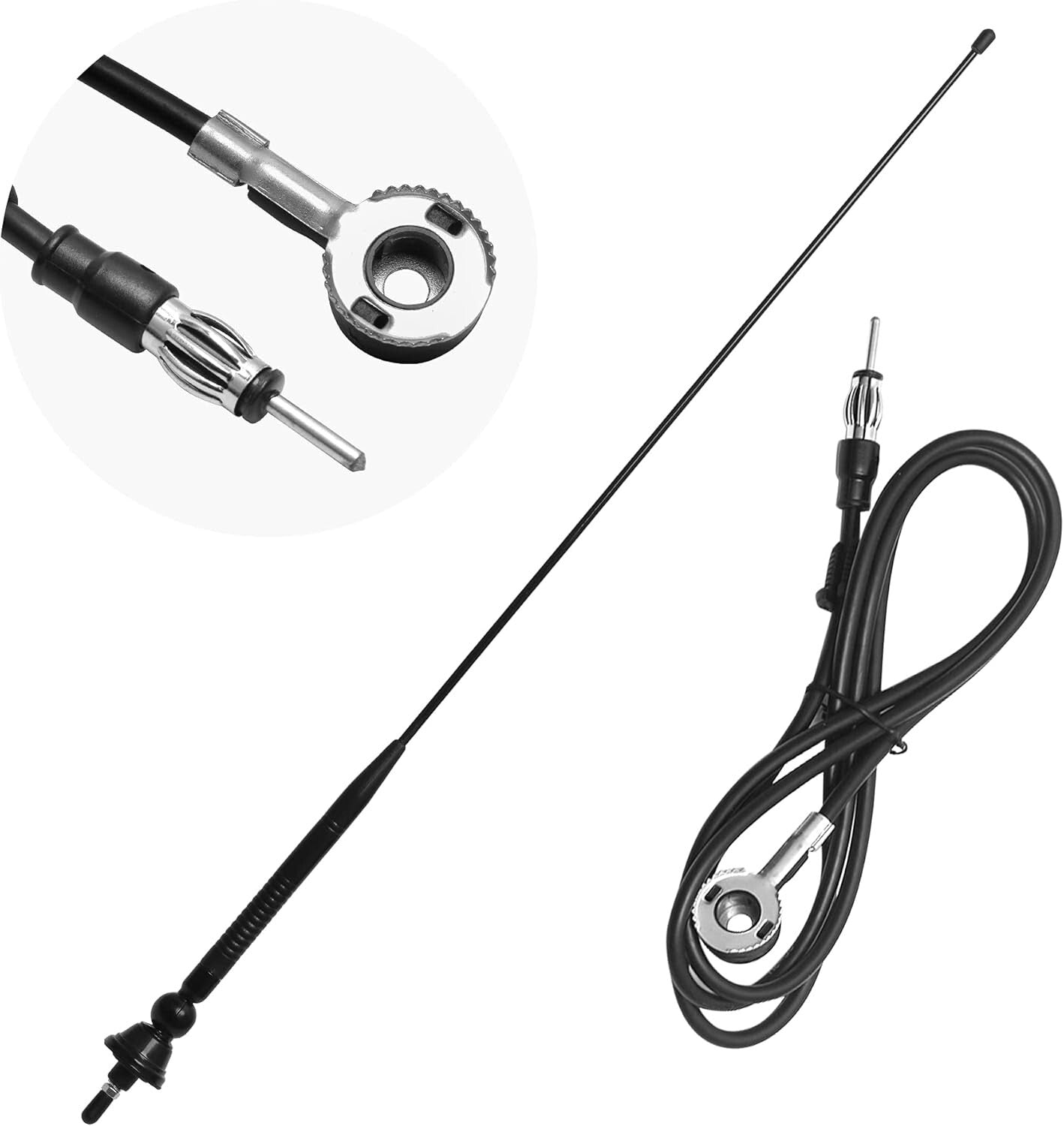 Durable 26.5-Inch Black Marine Radio Antenna for Cars & Boats – 15 Mile Range