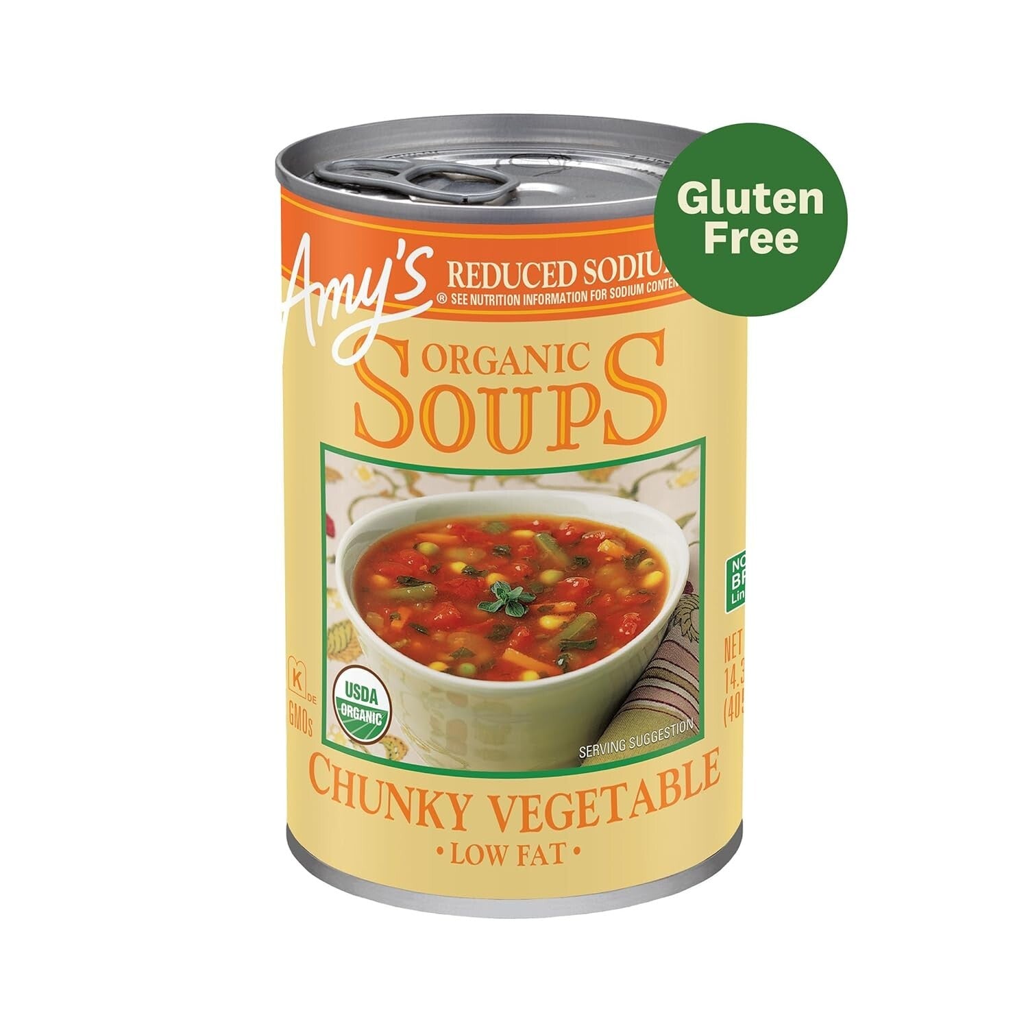 Garden-Fresh Amy's Vegan Soup, Chunky Vegetable, Reduced Sodium, 12-Pack 14.3 Oz