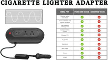 Load image into Gallery viewer, 200W Pure Sine Wave Car Power Inverter - Compact Adapter with Dual AC Outlets