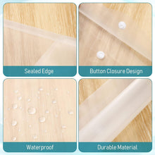 Load image into Gallery viewer, 100 Pcs Clear A4 Plastic Envelopes with Snap Button Closure for Document Safety