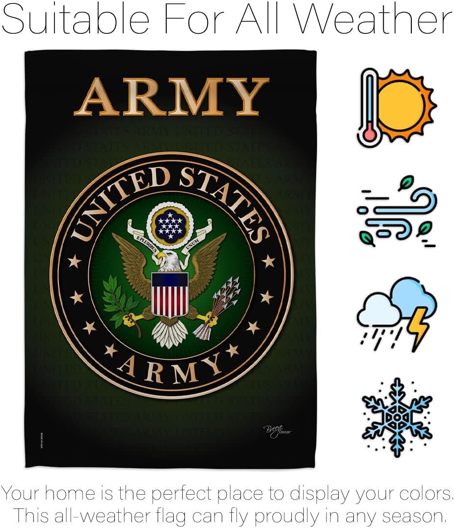 Elegant 28"x40" Double-Sided Military Flag with Adjustable Bracket - Made in USA