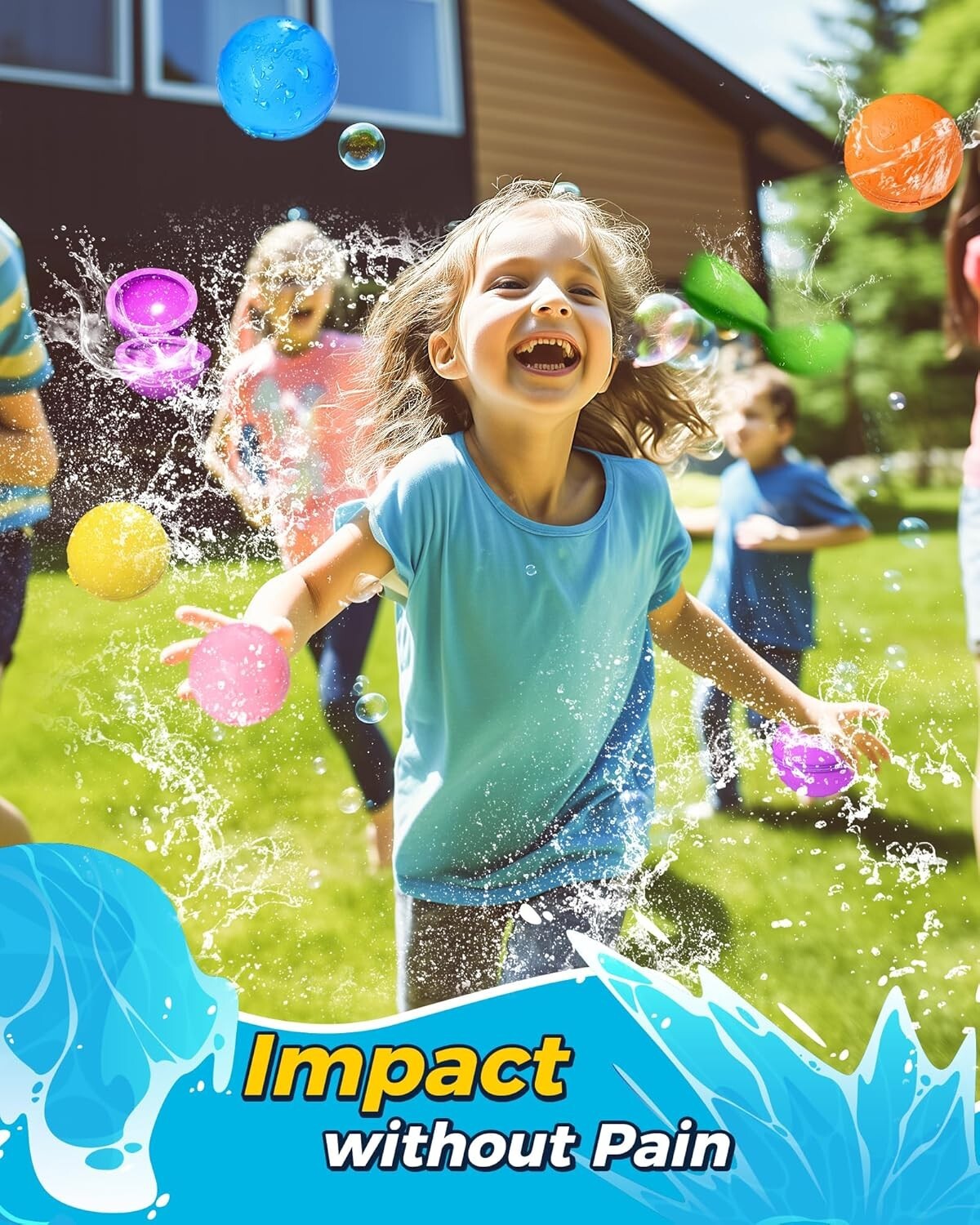 18-Pack Reusable Water Balloons with Easy Fill Technology - Summer Fun for Kids