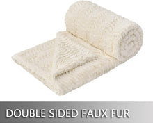 Load image into Gallery viewer, All-Season Twin XL Faux Fur Blanket 63" x 90" - Stylish Bohemian Comfort