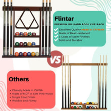 Load image into Gallery viewer, Premium Solid Hardwood Wall Mount Cue Rack - Organize Your Game Room Elegantly