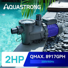 Load image into Gallery viewer, Powerful 220V Pool Pump with 8917 GPH Flow – Easy Setup &amp; Safety Certified