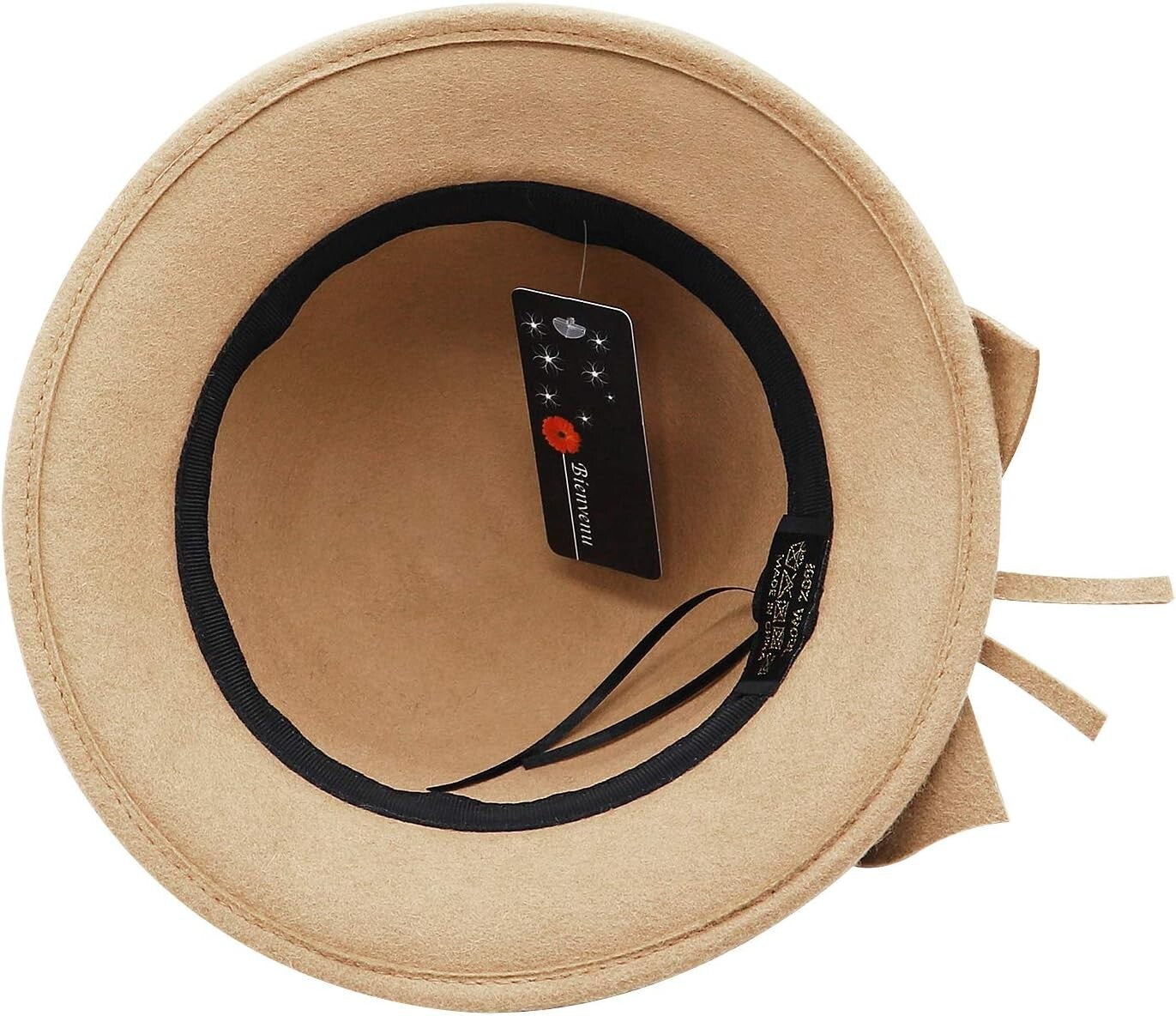 Adorable Girls 100% Wool Bucket Hat with Bowknot - Stylish Winter Fedora