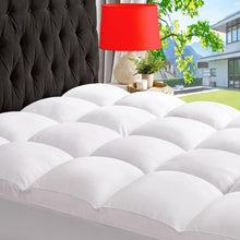 Load image into Gallery viewer, Quilted Full Mattress Pad with Extra Thick Pocket Design for Ultimate Support