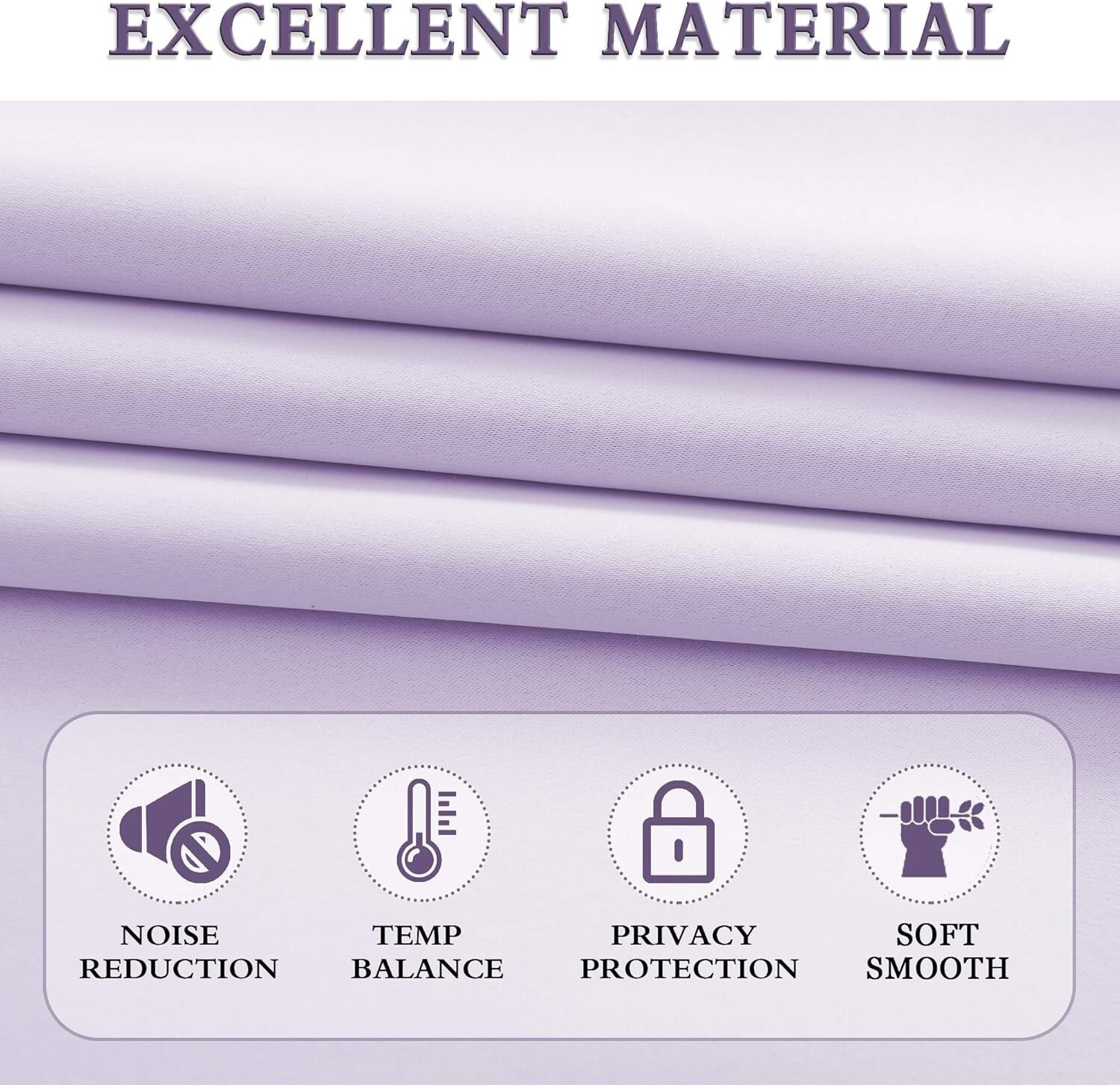 Elegant Lavender Blackout Curtain Panels - 96" Long, Ideal for Modern Home Decor