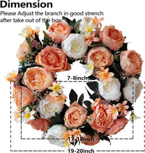 Load image into Gallery viewer, Eye-Catching 20-Inch Spring Wreath Featuring Champagne Gold Roses - Gift Ready