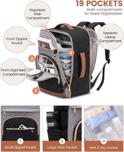 Load image into Gallery viewer, Portable Travel Backpack for Women: TSA Approved 40L Carry-On with Packing Cubes