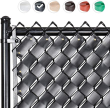Load image into Gallery viewer, Obsidian Black 250-ft Chain Link Fence Privacy Tape - 90% Blockage &amp; Economical