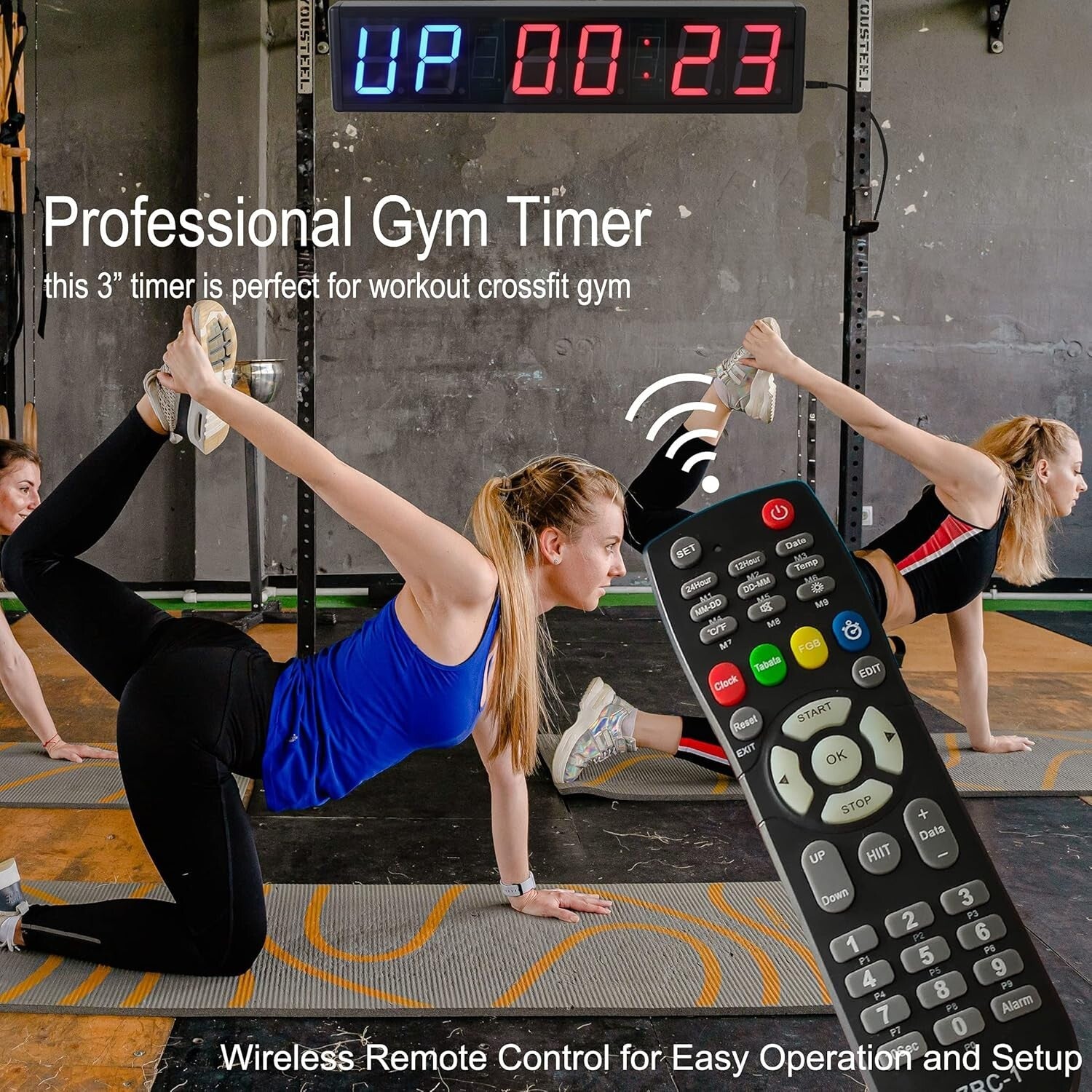Customizable 20x4.7in Interval Timer with Remote - Perfect for All Trainings
