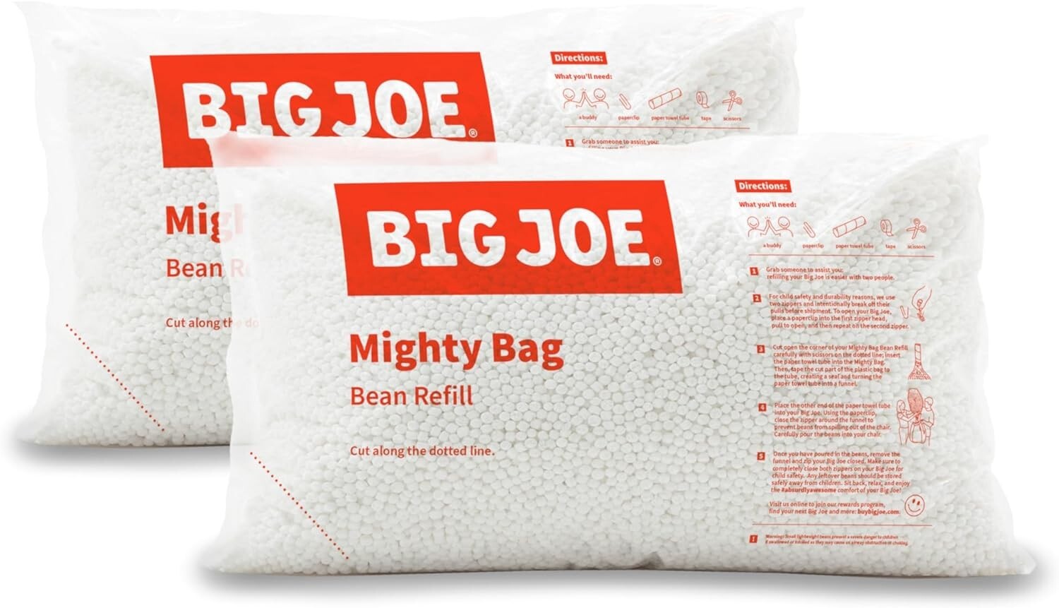 Refresh Your Home Decor with 100L Vegan Polystyrene Beans - 2-Pack Refill
