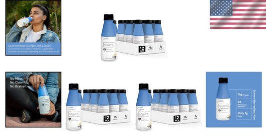 Ready-to-Drink Vanilla Vegan Protein Shake - 36 Pack with 28 Vitamins & Minerals