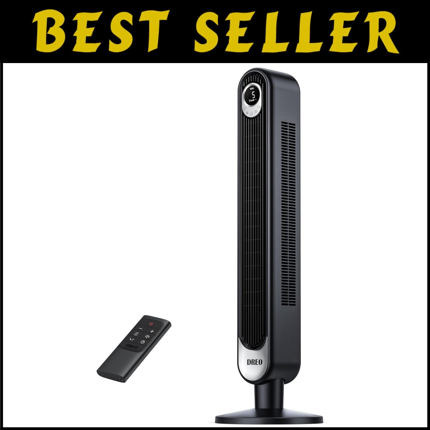 Elegant 42-Inch Tower Fan with 12H Timer & 90° Oscillation - Remote Included