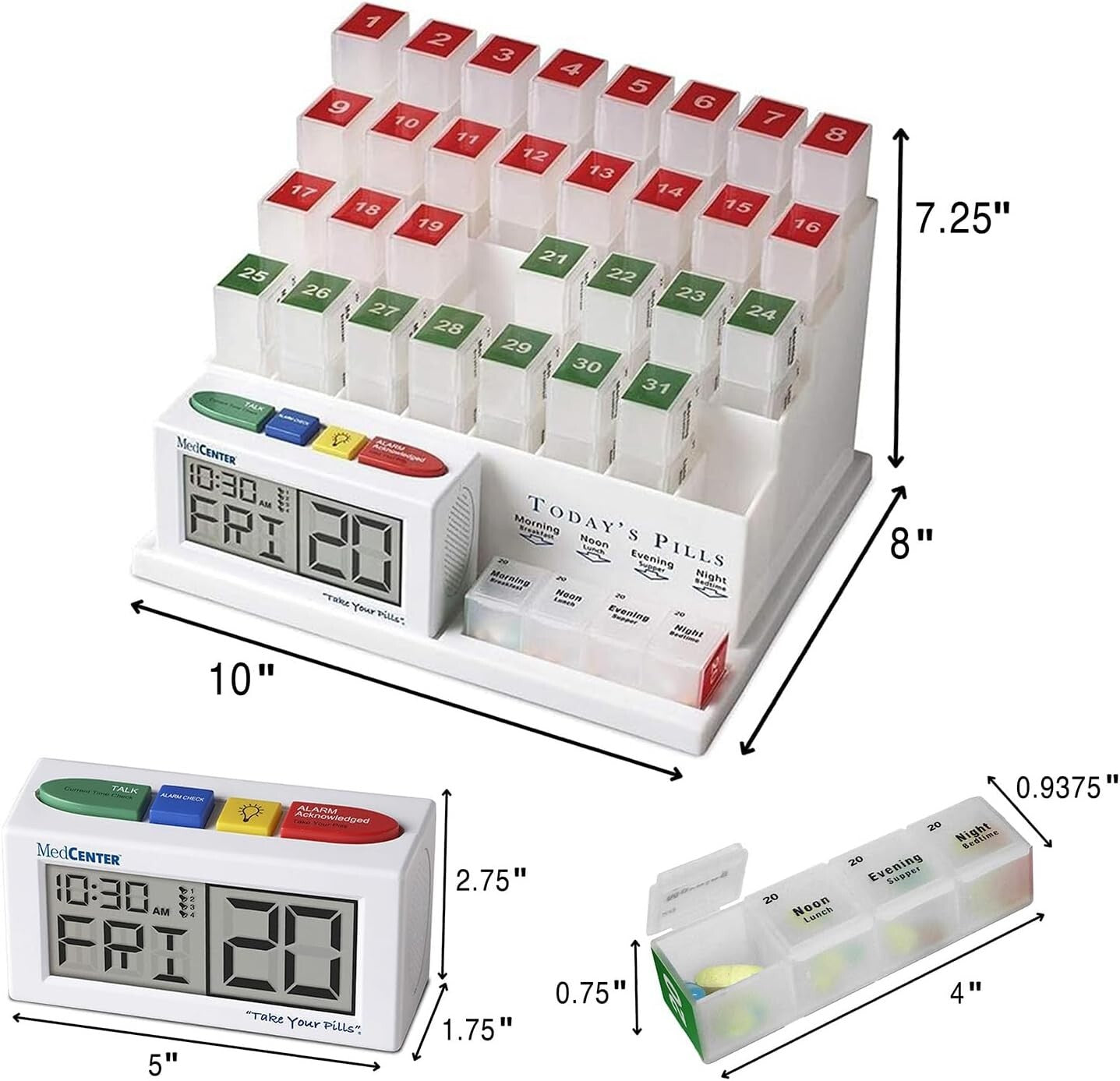 Smart 31-Day Pill Organizer with Voice Alarm for Daily Dose Reminder - Gift Idea