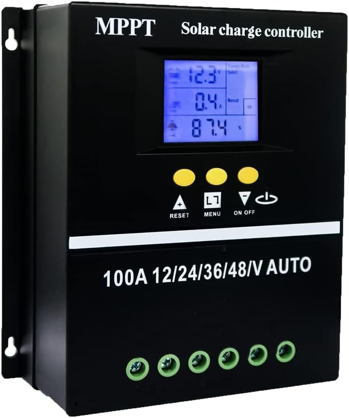Multi-Functional 60A MPPT Solar Controller with Backlit LCD and Compact Design