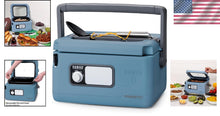 Load image into Gallery viewer, Spill-Proof 8-Quart Blue Slow Cooker with Detachable Utensil Holder for Travel