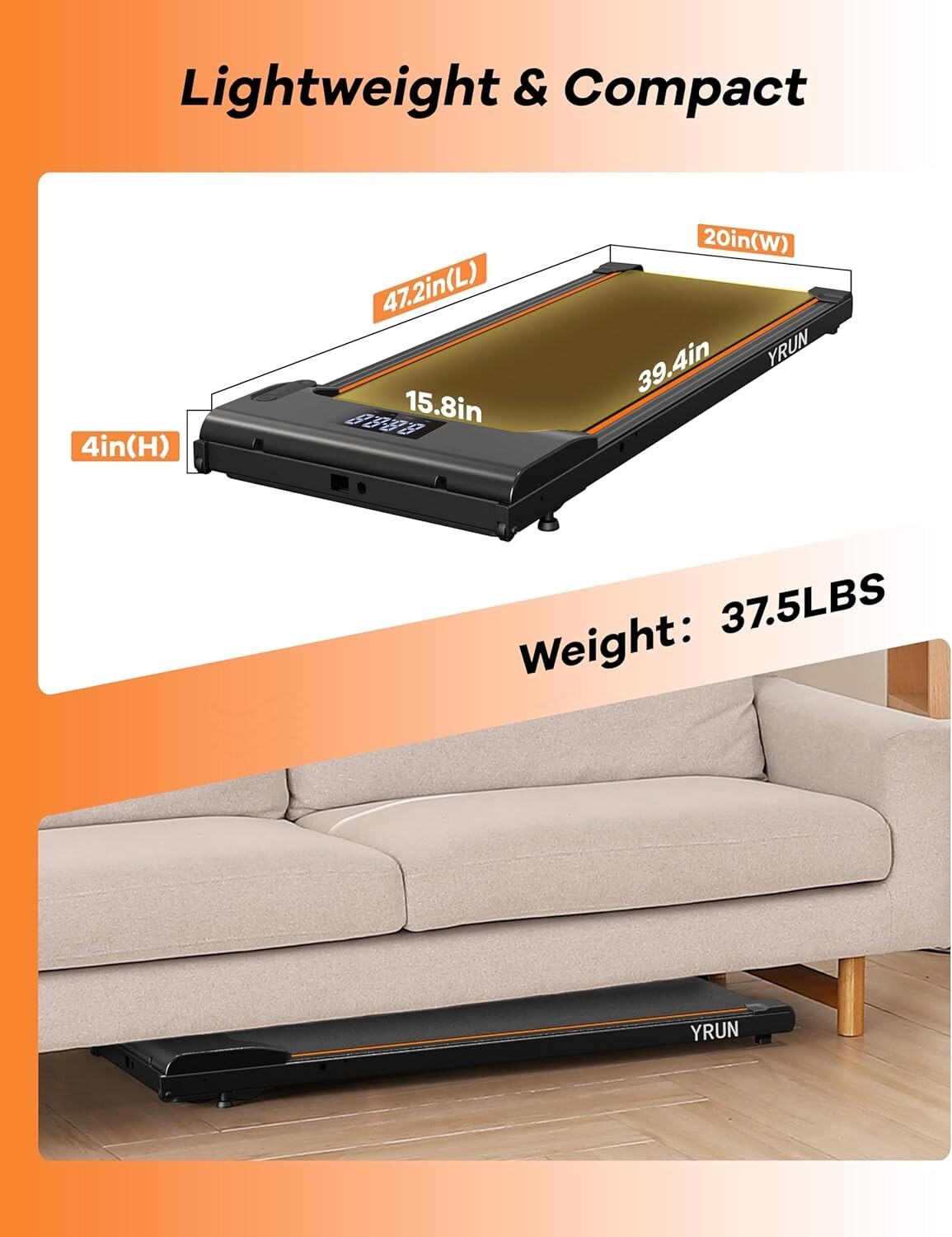 High-Performance Under Desk Walking Treadmill: Compact & Shock-Absorbent Design