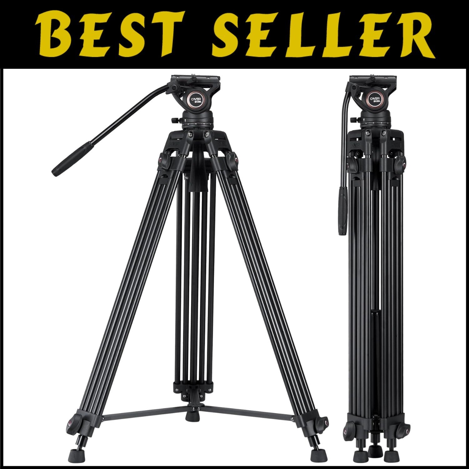 72" Heavy Duty Aluminum Video Tripod System with K3 Fluid Head & Quick Release