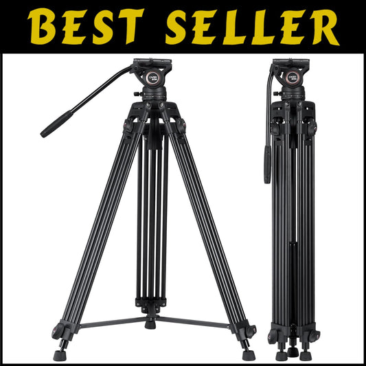 72" Heavy Duty Aluminum Video Tripod System with K3 Fluid Head & Quick Release