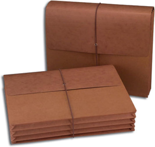 Durable Letter Size Expanding File Wallets with Cord Closure - 3-1/2" Expandable