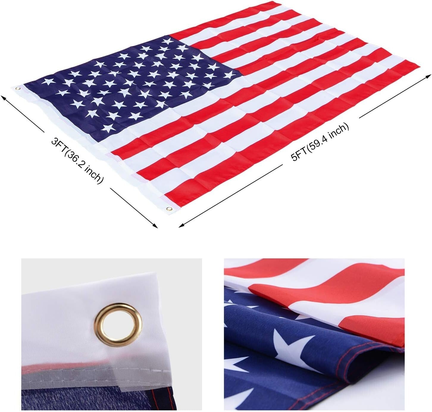 Premium Telescoping Flagpole Kit with 3x5 American Flag - Perfect for Outdoors