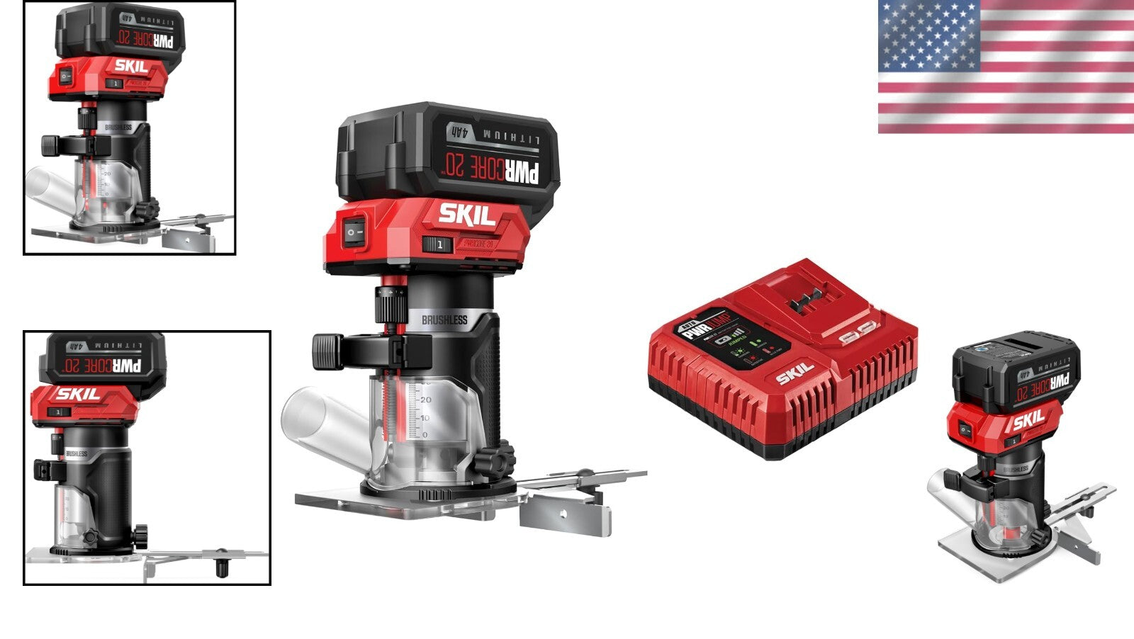 Powerful 20V Brushless Router Kit with Edge Guide & LED Light - Ultimate Control