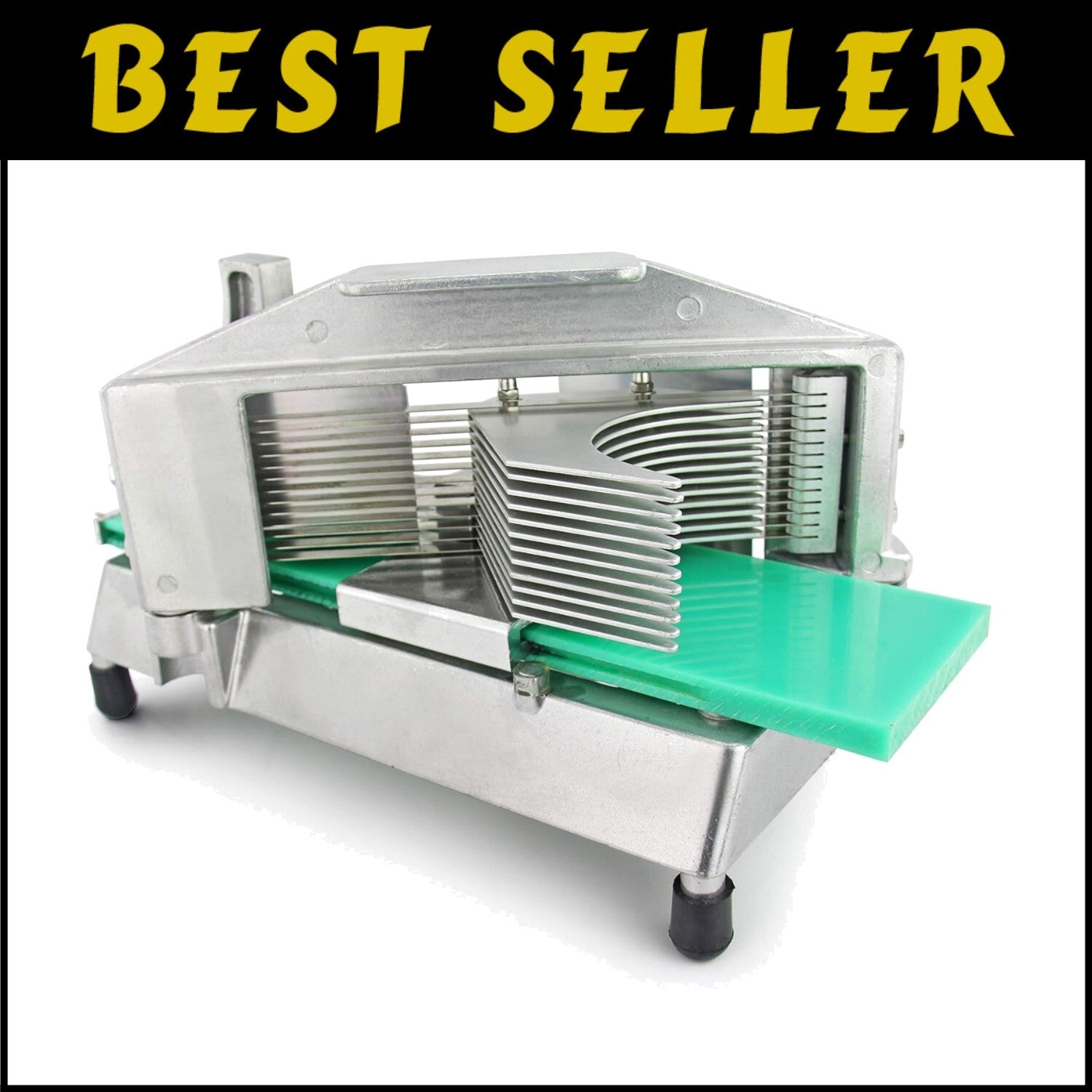 Durable Manual Tomato Slicer - 3/16-Inch Stainless Steel Blades, Dishwasher Safe