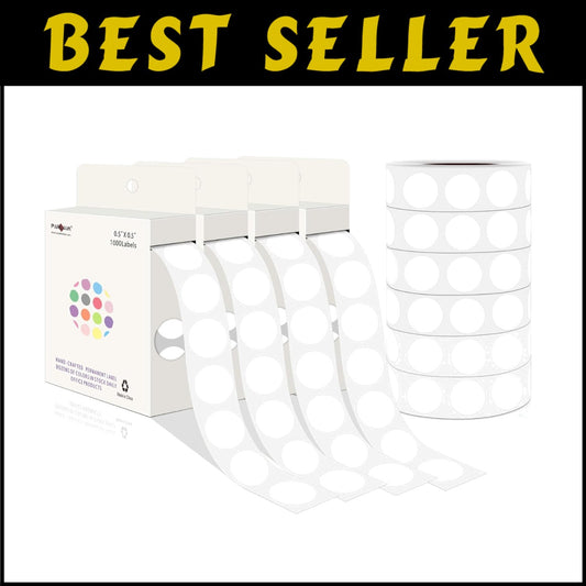 Versatile 1/2 Inch Round Color Coding Dot Stickers - 10 Rolls for Easy Labeling