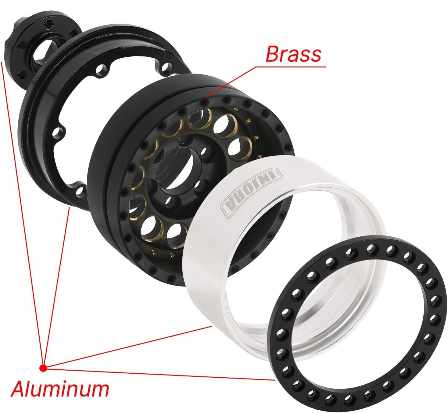 153g Heavy Brass & Aluminum Wheels – Enhance Climbing Performance for RC Cars