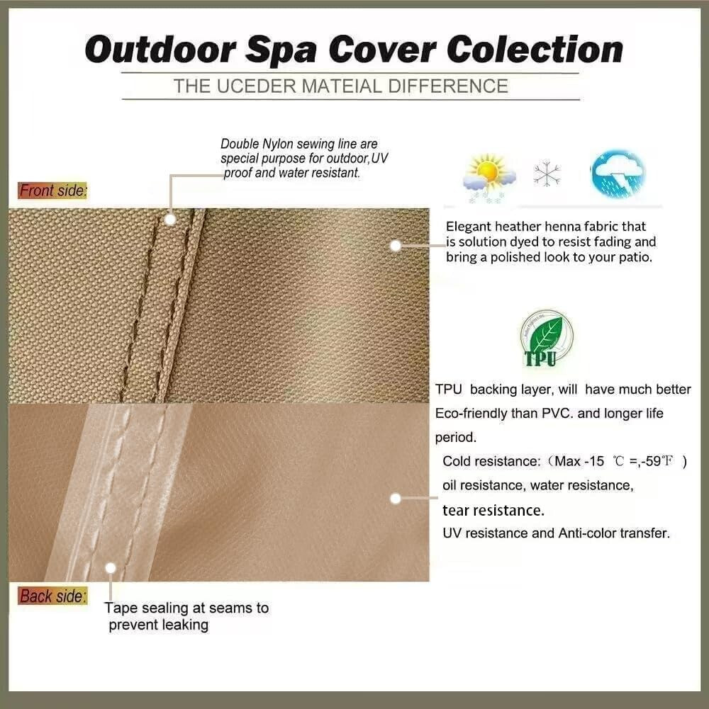 Durable Outdoor Hot Tub Cover - 83" Fit - Waterproof Protection for All Seasons