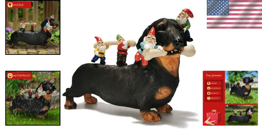 Cute Dachshund Gnome Statues for Outdoor Decoration - 12'' Hand-Painted Charm