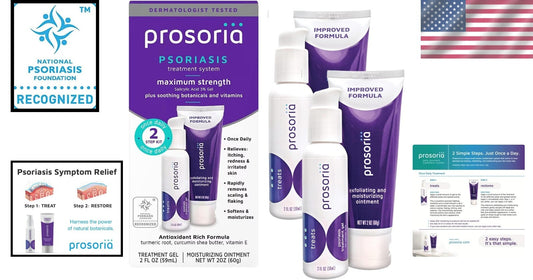 Dual Action Psoriasis Relief - 4 Bottles of Clinical Strength Exfoliating Care