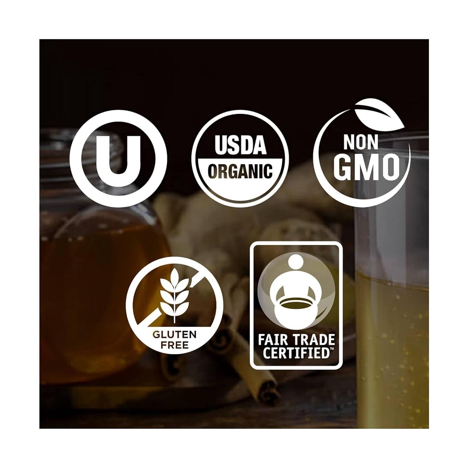 Deliciously Sweet 16oz Organic Honey, Fair Trade Certified - Set of 6 Bottles