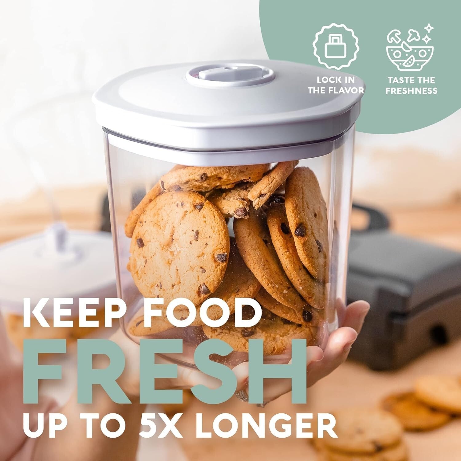 Airtight Vacuum Food Containers - Durable, BPA Free, Effortless Kitchen Storage
