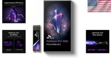 Load image into Gallery viewer, High-Performance 1TB Platinum P41 M.2 SSD for PC, Laptop, &amp; Console Gaming