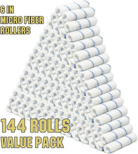 Load image into Gallery viewer, DIY-Friendly 6" Mini Paint Roller Covers Set - 144 Shedless Microfiber Rollers