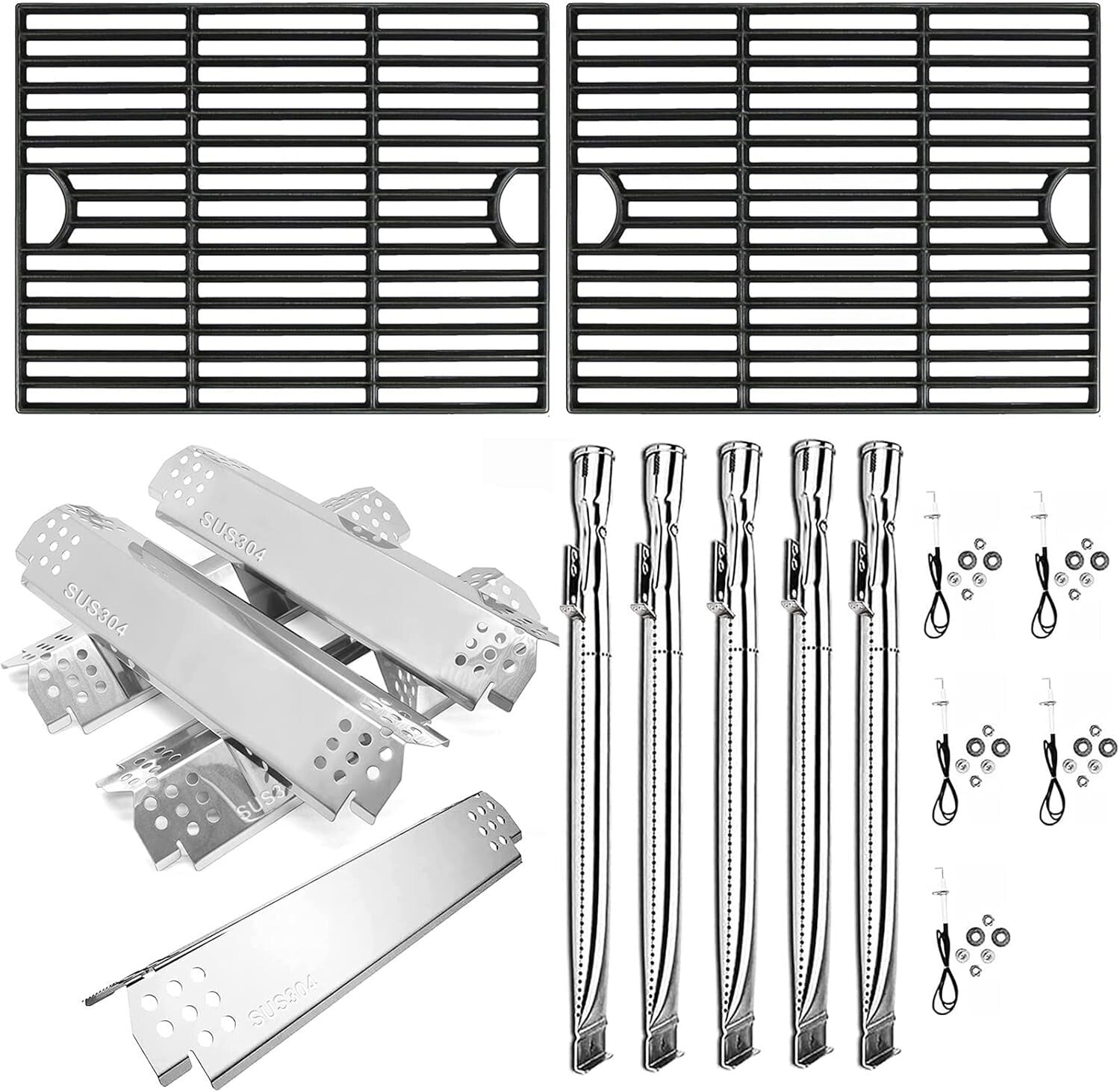 304 Stainless Steel Replacement Parts for Nexgrill 5 Burner Models - Durable