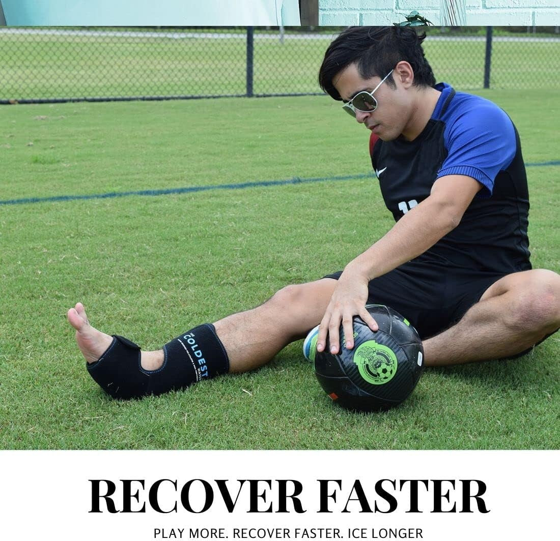 Cold Therapy Ankle Ice Wrap with 2 Gel Packs - Ideal for Injuries & Recovery