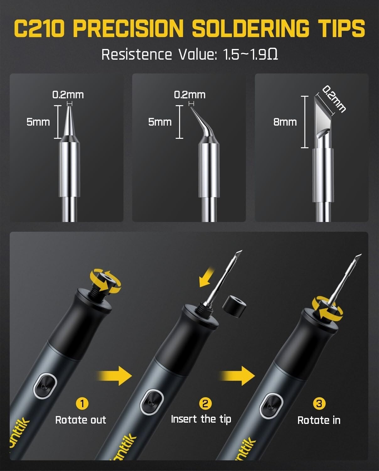Advanced Wireless Soldering Iron Kit with ESD Tweezers & 4 Precision Tips