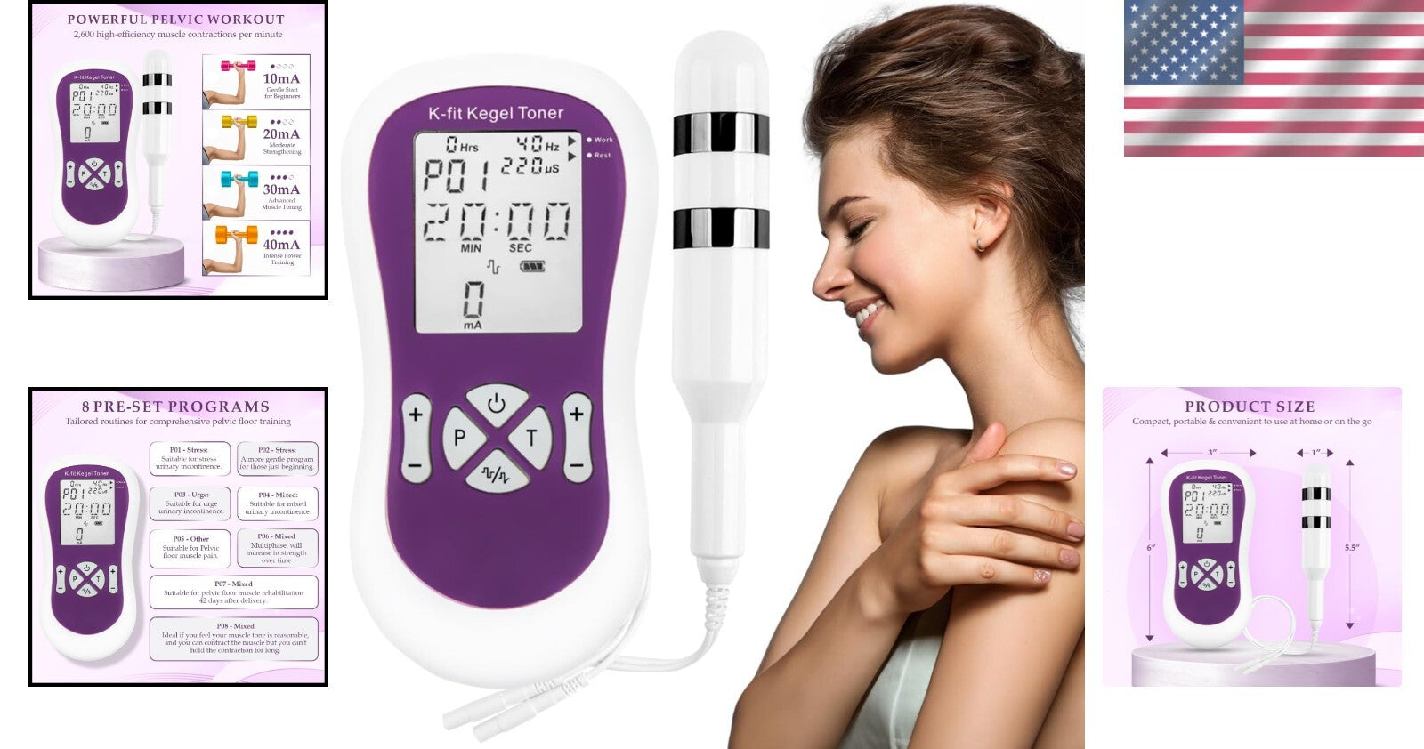 Electric Kegel Toner - Pelvic Muscle Exerciser for Urinary Incontinence Relief