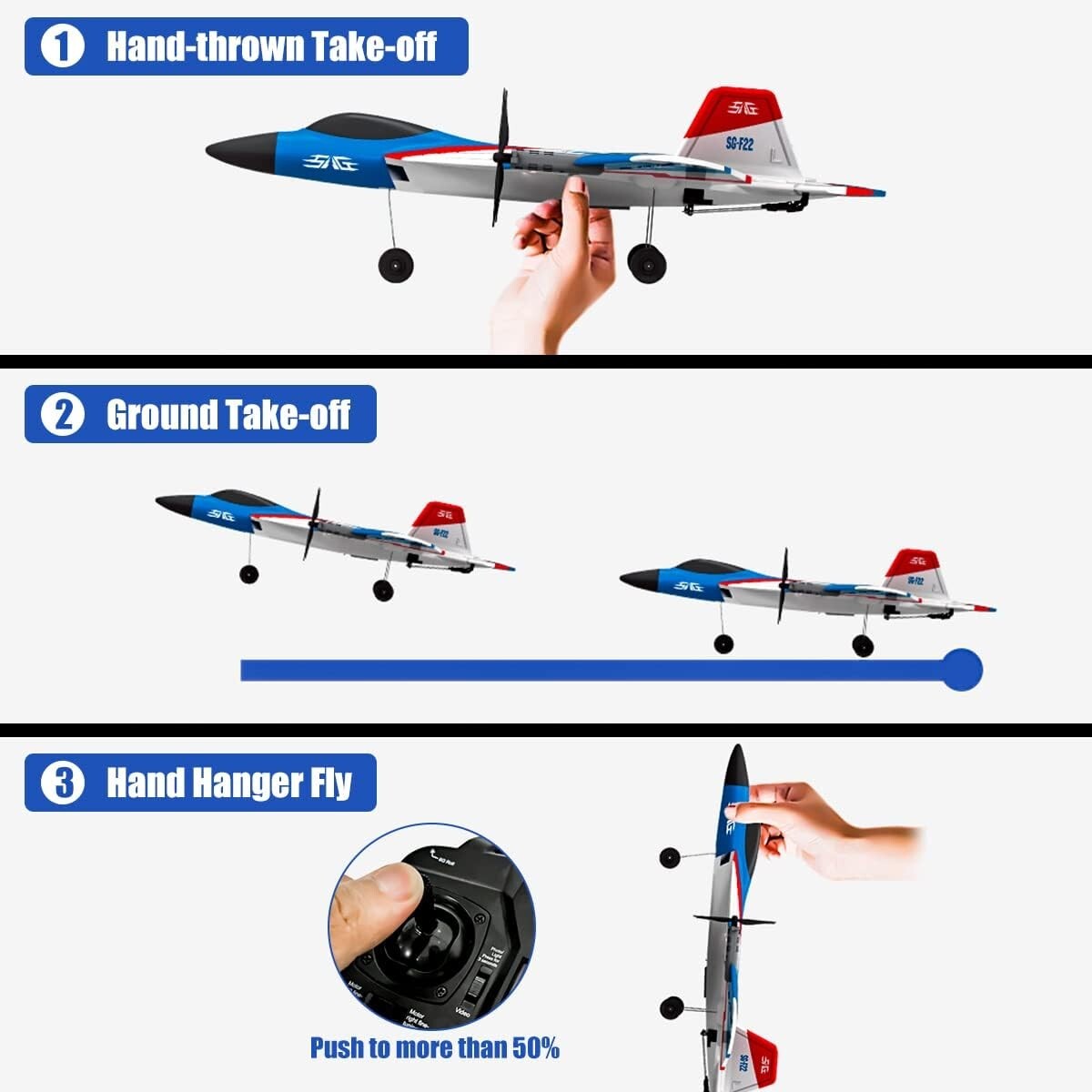 F-22 RC Airplane: 4 Channel Remote Control with Aerobatic Stunt Features