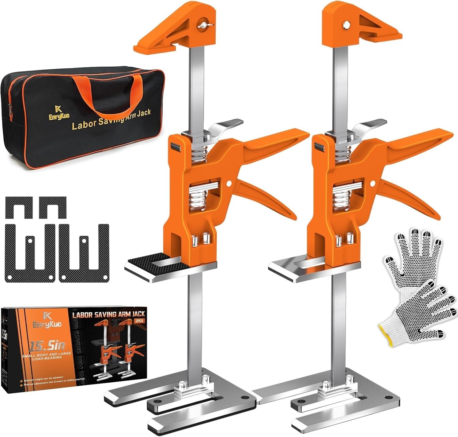 Heavy-Duty Arm Jack 2 Pack, 15.5" Stainless Steel Furniture Lifts, 440LBS Cap...