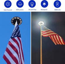 Load image into Gallery viewer, Energy Efficient Solar Flag Pole Light - 10000 mAh Battery, Auto On/Off Feature